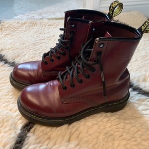 Dr. Martens Red Ox Blood Leather Lace Up Boots